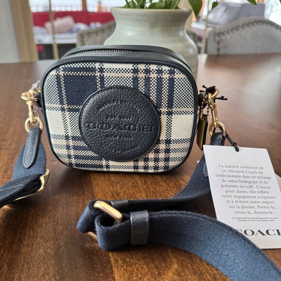 Coach Handbags - COACH Mini Dempsey Camera Bag with Garden Plaid and Coach Patch C8681